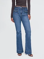 High Rise '70s Flare Cargo Jeans