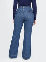 High Rise '70s Flare Cargo Jeans