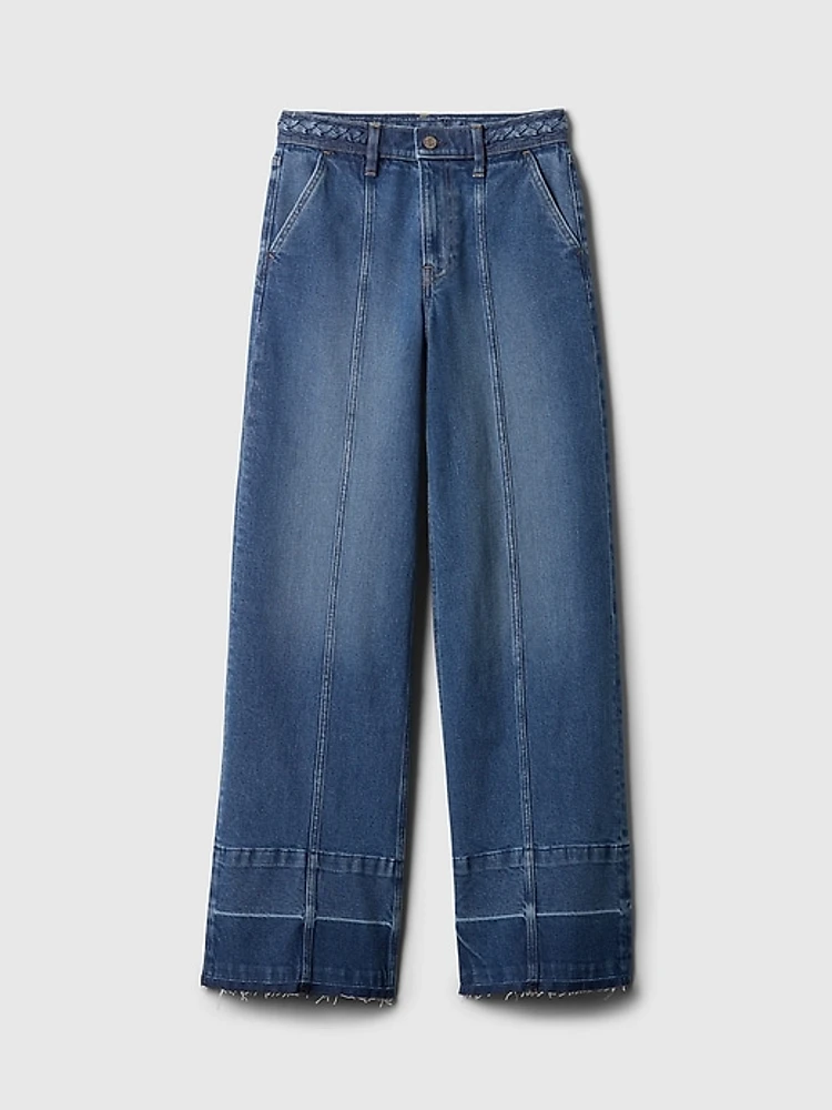 High Rise Stride Wide-Leg Jeans