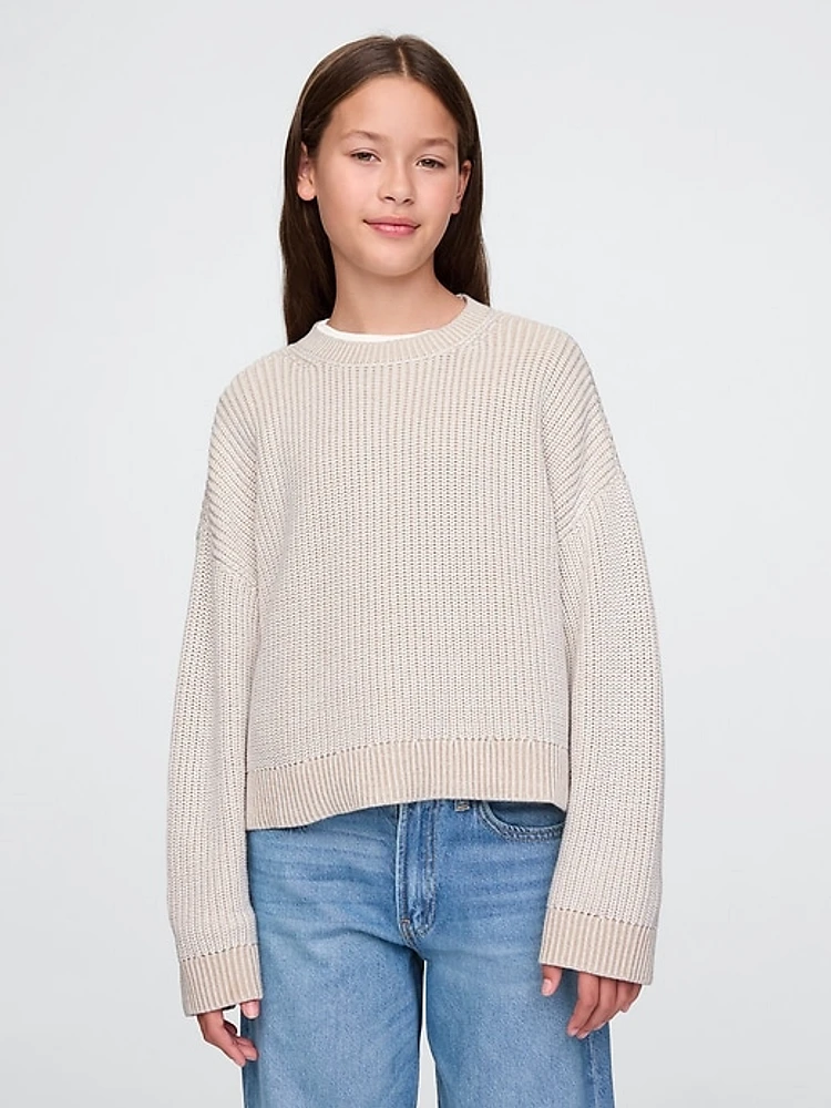 Kids Boxy Crewneck Sweater