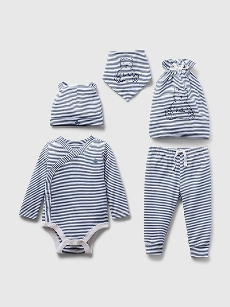 Baby 100% Organic Cotton 5-Piece Gift Set