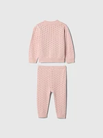 Baby Pointelle Puff Sleeve Sweater Set