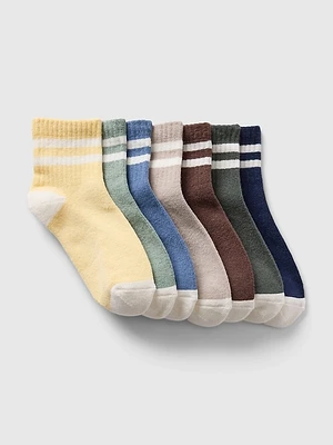 Kids Quarter Crew Socks (7-Pack)