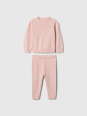 Baby Pointelle Puff-Sleeve Sweater Set