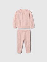 Baby Pointelle Puff Sleeve Sweater Set