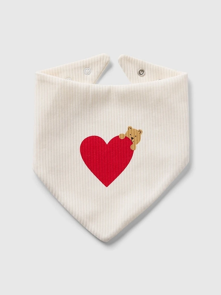 Baby TinyRib Bear Heart Bib