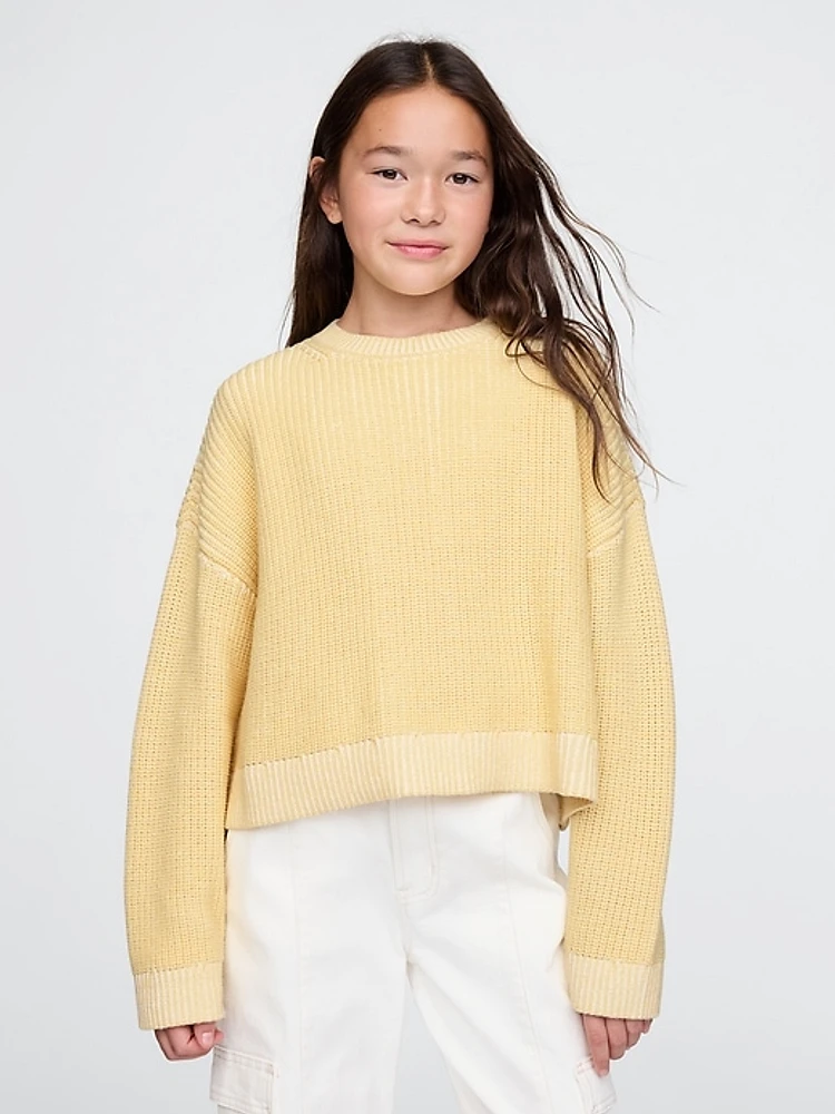 Kids Boxy Crewneck Sweater