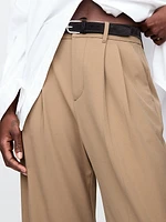 365 High Rise Brushed Twill Pleated Taper Trousers