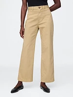 High Rise Stride Wide-Leg Ankle Khakis