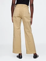 High Rise Stride Wide-Leg Ankle Khakis