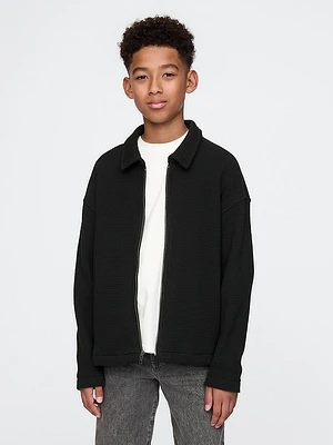 Kids Waffle Zip Shirt Jacket