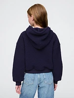 Kids Sherpa Cropped Hoodie