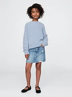 Kids Fuzzy Metallic Crewneck Sweater