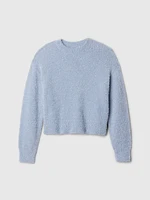 Kids Fuzzy Metallic Crewneck Sweater