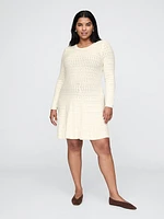 CashSoft Pointelle Mini Sweater Dress