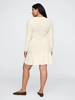 CashSoft Pointelle Mini Sweater Dress