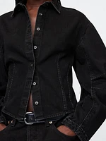 Barrel-Sleeve Denim Shirt