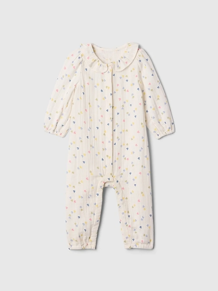 Baby Gauze Heart One-Piece