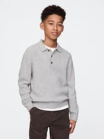 Kids CashSoft Rib Polo Sweater