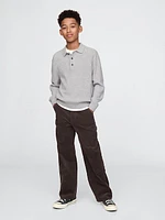 Kids CashSoft Rib Polo Sweater