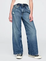 Kids Low Rise Stride Wide-Leg Jeans