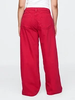Mid Rise Cargo Baggy Jeans