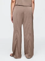 Mid Rise Recycled Satin Seamed Pants