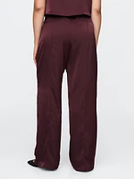 Mid Rise Recycled Satin Seamed Pants