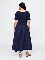 Mixed Media Modern Rib Maxi Dress