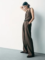 365 High Rise Brushed Twill Pleated Trousers