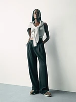 365 High Rise Brushed Twill Pleated Trousers