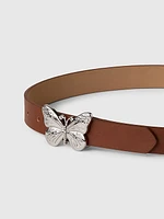 Kids Vegan Leather Flower Belt