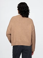 CashSoft Cropped High V-Neck Sweater