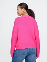 CashSoft Cropped High V-Neck Sweater