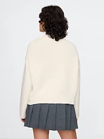 CashSoft Cropped High V-Neck Sweater