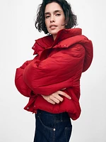 Cropped Duvet Wrap Puffer Jacket