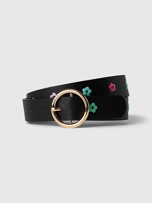 Kids Vegan Leather Butterfly Belt
