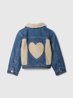 babyGap Sherpa Heart Icon Denim Jacket