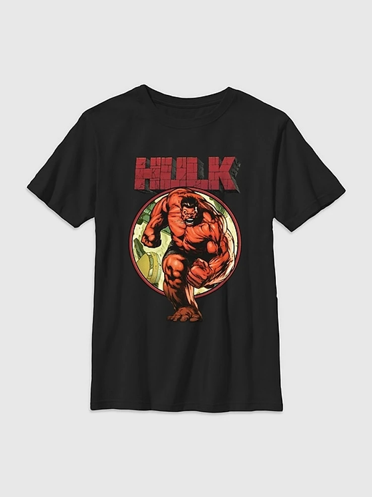 Kids Marvel Red Hulk Rulking Atcha Graphic T-Shirt