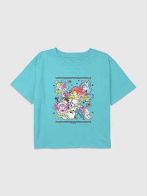 Kids Care Bears Tattoo Flash Graphic Boxy Crop T-Shirt