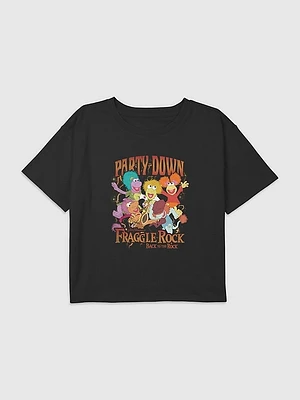 Kids Fraggle Rock Party Down Graphic Boxy Crop T-Shirt