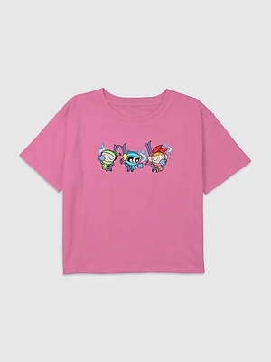 Kid Power Puff Girls Winter Cuties Graphic Boxy Crop T-Shirt