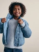 Kids Denim Puffer Jacket