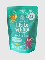 Mobi Little Whale Aquamarine Bubble Bath Powder and Bath Toy Bundle