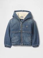 babyGap Sherpa-Lined Hooded Denim Jacket