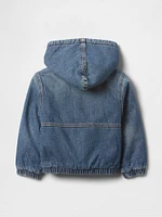 Baby & Toddler Sherpa-Lined Hooded Denim Jacket
