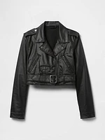 Coated Denim Cropped Moto Jacket Designed by Zac Posen