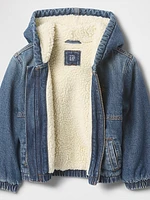 babyGap Sherpa-Lined Hooded Denim Jacket