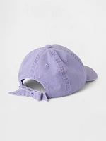 Kids Overdye Denim Bow Baseball Hat