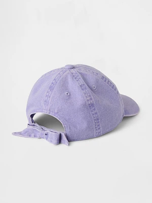 Kids Overdye Denim Bow Baseball Hat